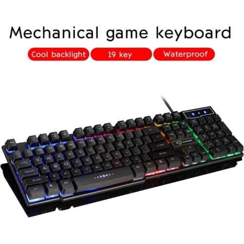 GK50 Wired Mechanical Gaming Keyboard Floating Cap Waterproof Rainbow Backlight USB 104 Keycaps Computer Game Keyboards