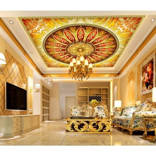 Luxury European 3D ceiling photo wallpapers for walls 3D ceiling Customize any size photowall wallpapers