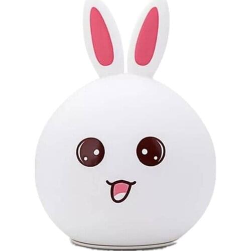 Paufay Silicone Night Light Usb Rechargeable Bedroom Home Decoration Night Lamp Touch Sensor Lights Pat Colorful Soft Led Lamp