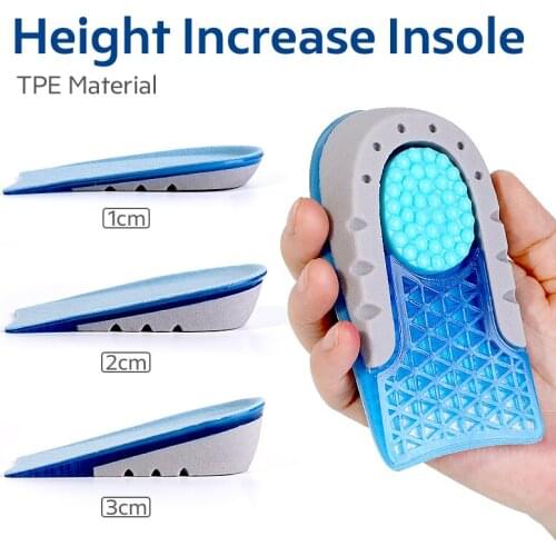 Bangni Increase Insole Invisible Heightening Shoes Pad 1-3cm Height Lift Half Heel Insert Taller Cushion Sole For Men Women
