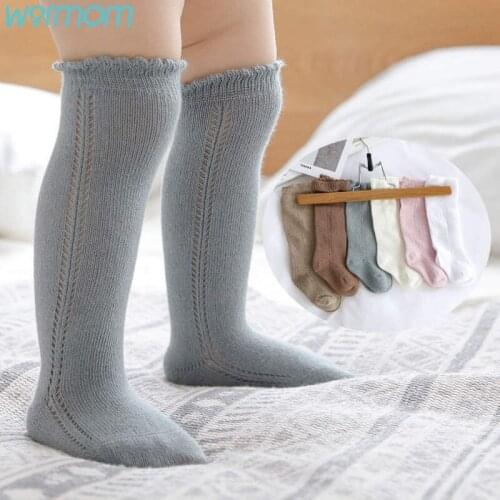 Warmom Baby Girls Boys Knee High Socks Tube Ruffled Infants Toddlers Socks Childrens Long Socks for Girls Cotton Kids Socks