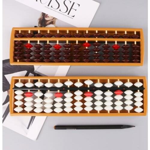 Traditional classic 13 Digits Column Abacus Portable Japanese Arithmetic Soroban Math Learning Tool Caculating for School