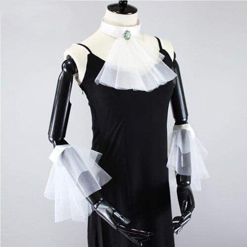 Handmade Victorian Detachable Fake Ruff Collar Vintage Neck Ruffles With Wrist Cuffs Set Gothic