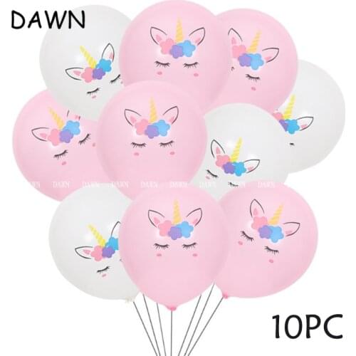 10pcs/lot Unicorn Balloons Party Supplies Pink Latex Balloons Party Decoration Unicorn Birthday Party Decor Kids Favors