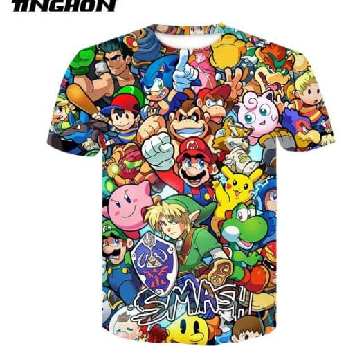 XS-7XL Summer new style T Shirt Cartoon Super Mario 3D print T-shirt funny anime T shirts Tops shirt festival clothing