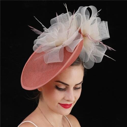 Fashion New Net Flower Fascinator Hat Hairpin Elegant Women Fancy Show Cocktail Party Mesh Hair Accessories Wedding Hat Hairpin