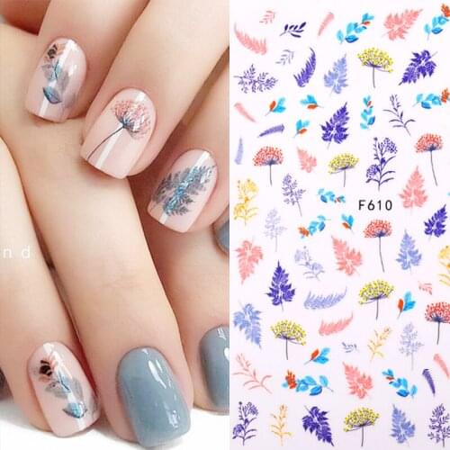 1 Sheet Nail Sticker Flower Leaves Slider Transfer Nail Stickers For Manicur Nail Art Diy Transfer Sticker Nail Art Decoration