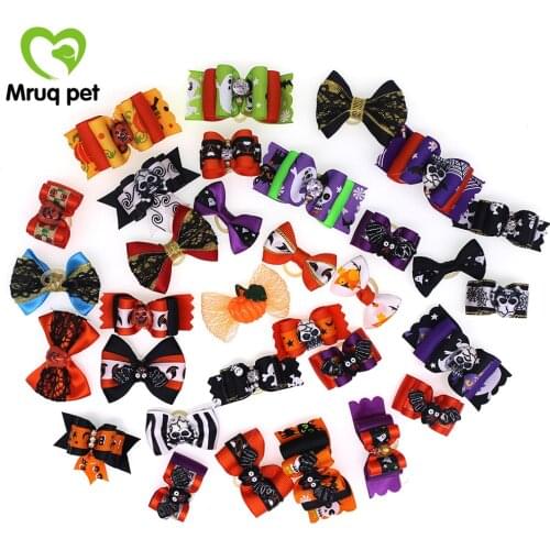 10pcs New Pet Dog Puppy Cat Hair Bows Halloween Hair Bows Dog Grooming Accessories Pet Supplies