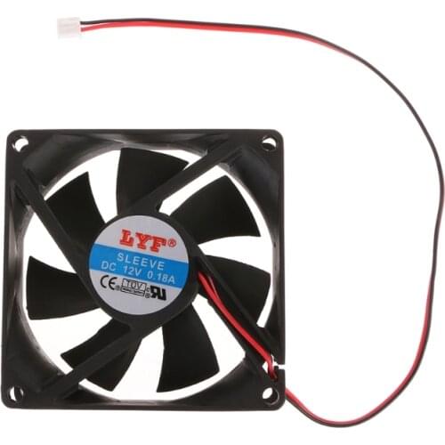 12V 2-Pin 80x80x25mm PC Computer CPU System Heatsink Brushless Cooling Fan 8025