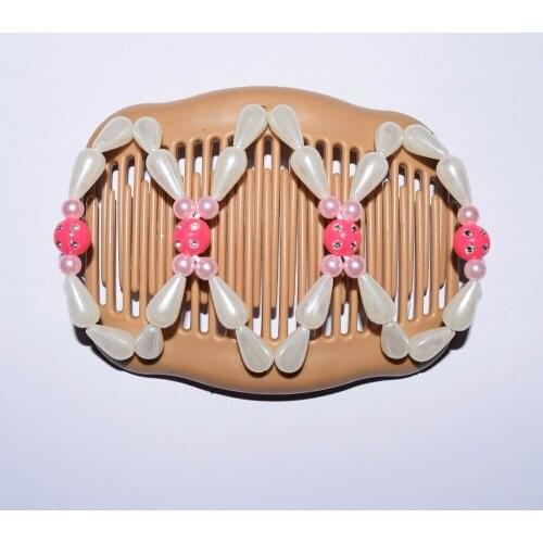 20 PCS/LOT pink luxury pearl magic comb hair accessory Double Magic Fashion