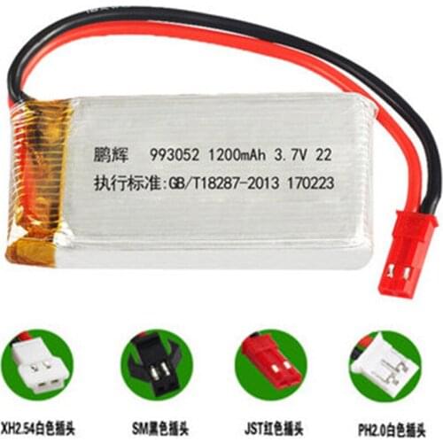 3.7V 1200mAh 993052 lipo battery For MJXRC T64 T04 T05 F28 F29 T56 T57 Huanqi 859B remote control aircraft Lipo battery 3.7V jst