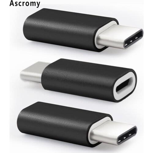 Ascromy 10PCS USB C Adapter for LG V20 Huawei P9 Microsoft Lumia 950 HTC Bolt ZTE Axon 7 BLU Pure XR Aluminum Black USBC Adaptor