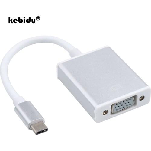 Kebidu Type C to VGA Adapter USB 3.1 USB C to Female VGA Adapter Cable for Macbook 12in Chromebook Pixel Lumia 950XL Galaxy S8/9
