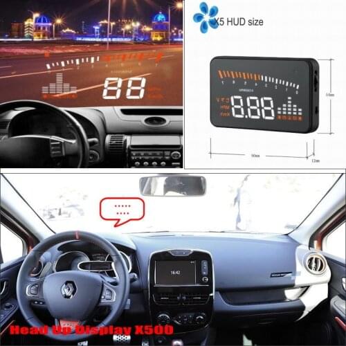 Car HUD Head Up Display For Renault Clio III 2005-2012 X500 HUD Electroinc Safe Driving Screen Projector Refkecting Windshield