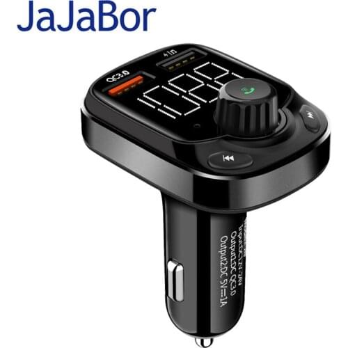 JaJaBor Bluetooth Car Kit Handsfree Calling Car MP3 Player FM Transmitter With Dual USB QC3.0 3.6A Quick Charge Car Charger