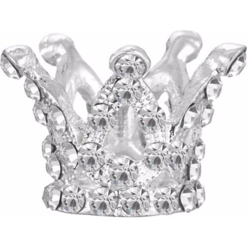 Free shipping mini full round crystal rhinestone tiara crown button flatback 50PCS/lot for hair as gift can mix color(BTN-5710)