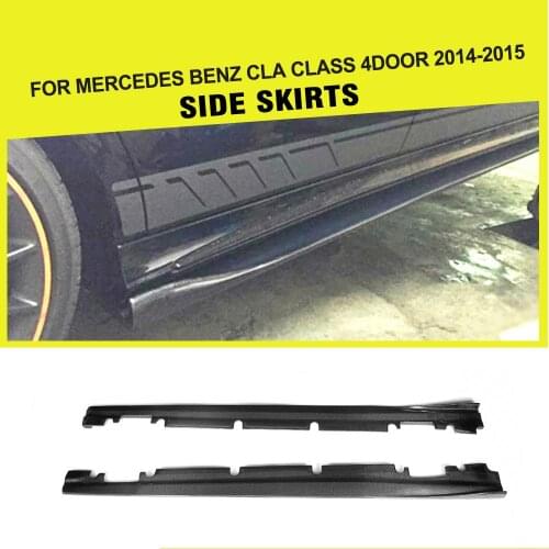 Carbon Fiber Car Side Skirts Extension Lips for Mercedes-Benz W176 A200 A250 A45 2013 - 2018 W117 CLA200 CLA250 CLA260 CLA45 AMG