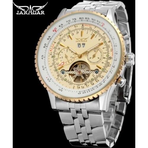 2021New JARGAR Multifunctional Automatic Tourbillon Mens Watches Luxury Business Waterproof Full Steel Strap Male Wristwatches