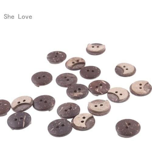 Chzimade 20pcs Vintage Double Layer Round Coconut Buttons Scrapbook Sewing DIY Natural Button Garment Accessories