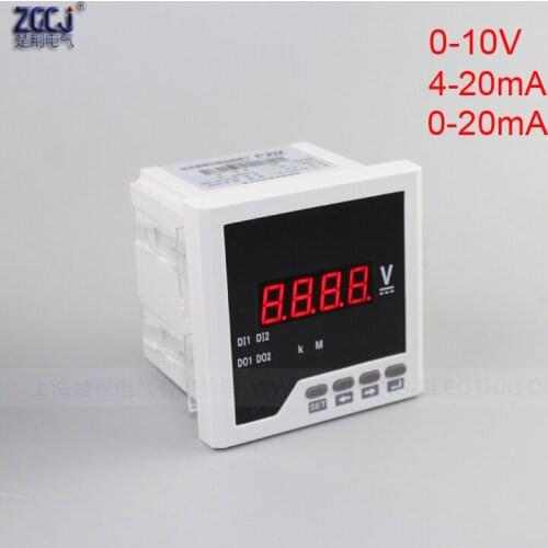 Digital DC voltmeter with 4-20mA 0-10V 0-20mA transmit output voltage panel meter with one way analog signal transmit output