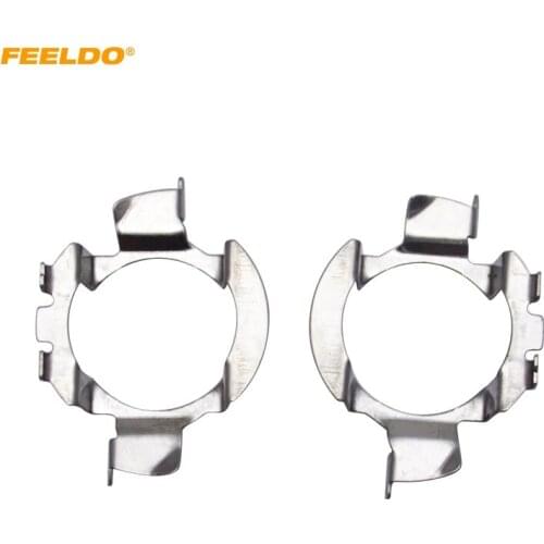 FEELDO 2Pcs Auto LED Headlight H7 Sokets Adaptor Holder For Mercedes Benz B-Class / C-Class / ML Class Ford Edge Lamp Base #5536
