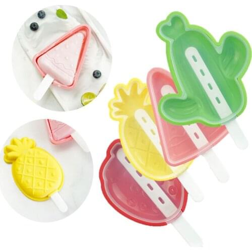 Popsicle Molds With Sticks and Drip-guards BPA-free Silicone Cartoon Ice Maker Food Grade Ice Cream Mold