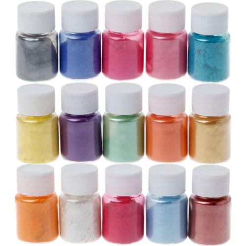 15 Colors Mica Powder Epoxy Resin Dye Pearl Pigment Natural Mica Mineral Powder DIY Making Tool Decoration Accessories