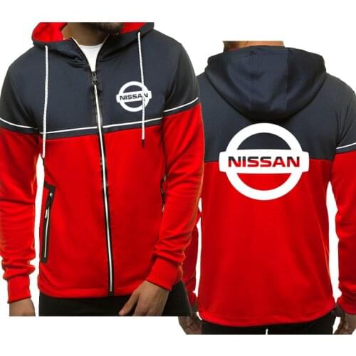 Nissan car logo sports Mens jackets Spring Autumn Fashion casual print Mens Hooded Jacket 2021Thin section Mens sports jacket