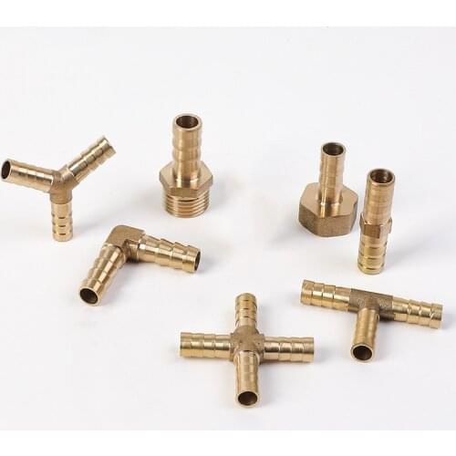Brass Barb Pipe Fitting 2 3 4 Way Brass Connector for 4mm 5mm 6mm 8mm 10mm 12mm 16mm 19mm Hose Copper Pagoda Water Tube Fittings