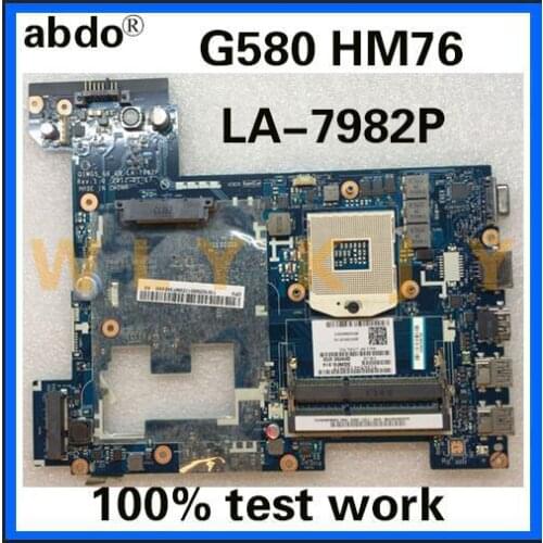 Abdo QIWG5_G6_G9 LA-7982P motherboard for Lenovo G580 notebook motherboard PGA989 HM76 DDR3 100% test work