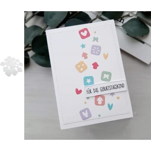 Cute Little Icon Square Decoration Metal Cutting Dies DIY Scrapbooking Craft Embossing Stamp Albums Decoration