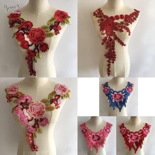 New arrive Lace Hollow U-neckline Embroidery DIY Sewing Fabric Collar Cheongsam Decorative Craft Supplies Clothing Accessories