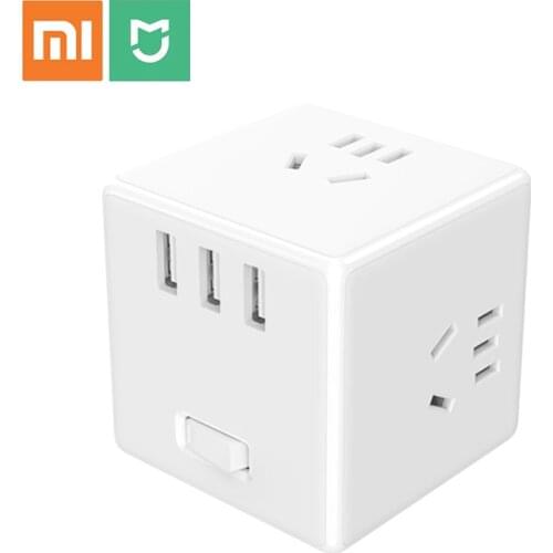 Original Xiaomi Mijia 2 In 1 USB Charger International Power Strip Adapter 6 Ports Socket Converter Plug Outlet Magic-Cube
