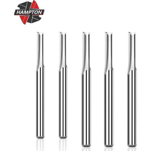 2 Flute Straight Milling Cutter 3.175 Shank Carbide End Mill 4-22mm Engraving Bits For Wood MDF Plastic 2 Flutes CNC Router Bit