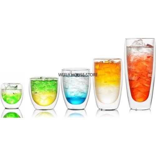 SALE Double Wall Glass Cup Denmark Bodum Pavina Design Gilmore Girls Cocktail Wine Tumbler Hot Cold Drink Juice Coffee Mug Swig