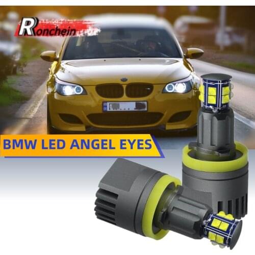 RONCHEIN 2 Pcs H8 Canbus LED Angel Eyes Lights for BMW E60 E61 E63 E90 E91 E92 E93 M3 E89 E82 E87 X5 E70 X6 E71 6500k Headlights