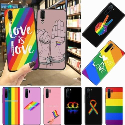 Gay Lesbian LGBT Rainbow Flag luxury protective funda phone case For Huawei honor Mate P 10 20 30 40 Pro 10i 9 10 20 8 x Lite