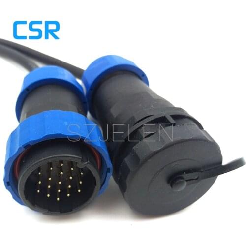 SD28TP-ZM, 19 pin in line waterproof connector ,IP67,LED Outdoor power cable connector rated current 5A, Air connector