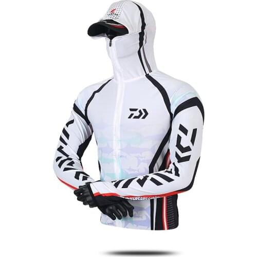 Fishing Hoodie Anti-UV Sunscreen Sun Protection Clothing Cycling Shirt Breathable Quick Dry Hiking Clothes face neck