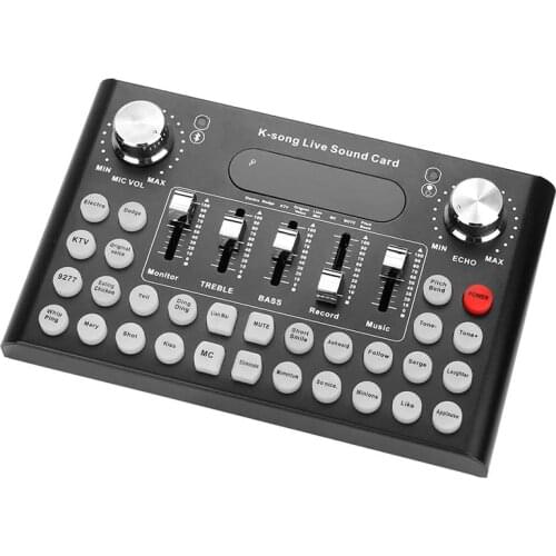 F9 Universal Voice Change Audio Mixer Sound card with 18 Funny Sound Effect Adapter For Live Broadcast