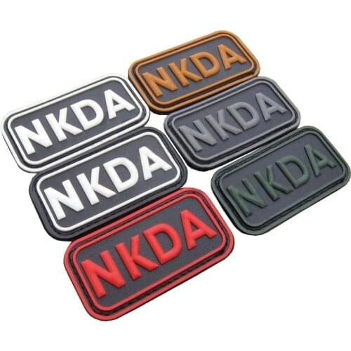 Military NKDA PVC Hook Loop Patch Back Patches Tactical Emblem Applique Combat Badges