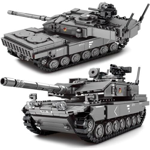 Military Tank 898PCS Leopard 2A7+ Main Battle Tank Soldier Police Building Blocks WW2 Bricks Army Kids Children DIY Toys Gifts