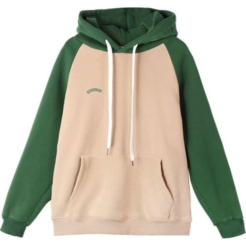 Women Plus Velvet Warm Letter Drawstring Pullover Hoodie Long Sleeve Casual Winter Autumn Loose Hooded Tops
