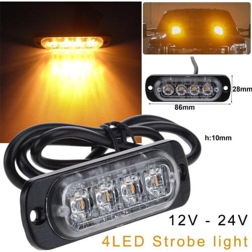 New LED Car Strobe Warning Light Grill Flashing Breakdown Emergency Light Car Truck Trailer Beacon Lamp LED Side Light For Cars