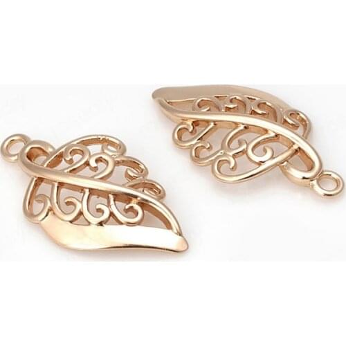 10PCS 25.5x13MM 24K Champagne Gold Color Plated Brass Tree Leaf Leaves Charms Pendants High Quality Diy Jewelry Accessories