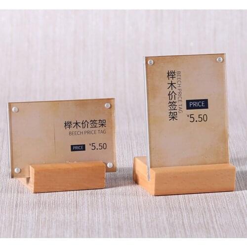 Mimi Vertical And Horizontal Two Use Acrylic Products Price Label Card Sign Holder Stand Tags Acrylic Paper Display Stand Racks