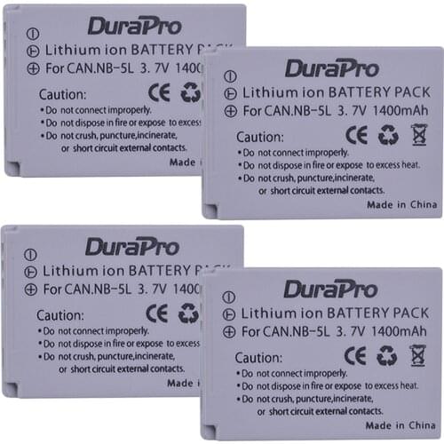 1400mAh NB-5L NB 5L Rechargeable Li-ion Battery For Canon S110 SX200 SX210 SX220 SX230 IS HS IXUS 850 870 800 860 990 SD 950