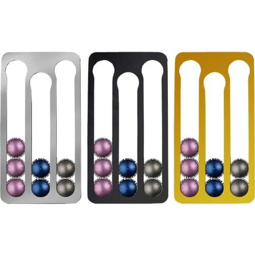 17Pcs Nespresso Vertuoline Coffee Capsule Stand Pod Holder Aluminum Nespresso Vertuo Plus Pods Stand Rack Storage Drawer Shelf