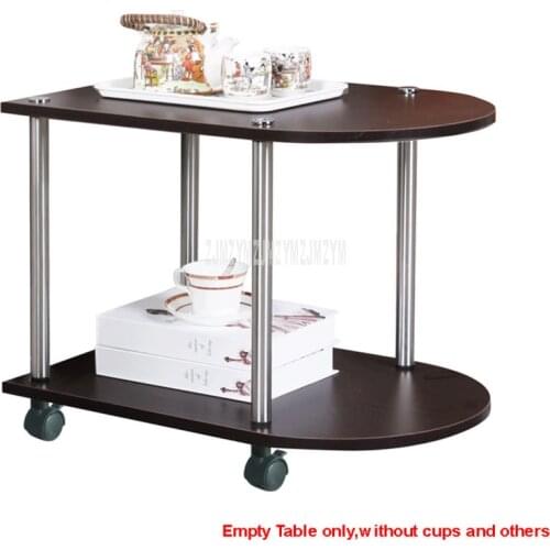 2 Layer Multi-functional Balcony Movable Tea Table With Wheel Design Living Room Bedroom Sofa Side Corner Modern Low Table
