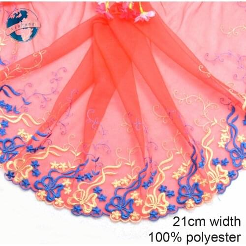 21cm polyester lace embroidery lace french lace ribbon fabric guipure diy trims sewing Accessories wedding decoration#4076
